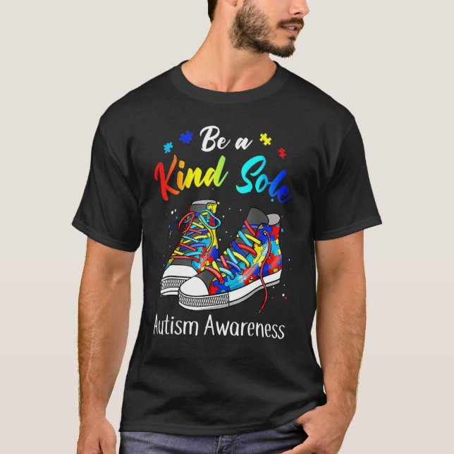T-shirt Sensibilisation sur l'autisme Puzzle Chaussures Êt (Devant)