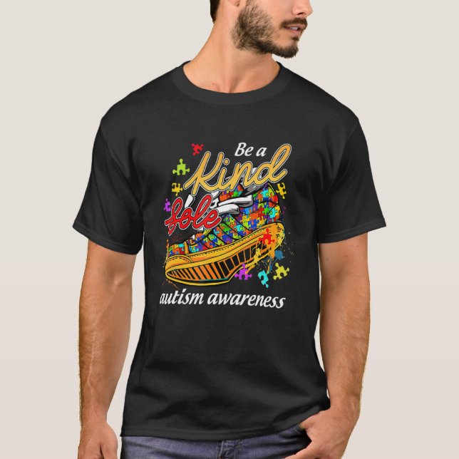 T-shirt Sensibilisation sur l'autisme Puzzle Chaussures Êt (Devant)