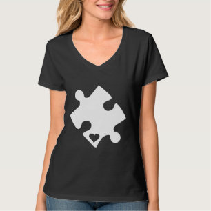 T-shirt Sensibilisation sur l'autisme Puzzle Coeur pièce T