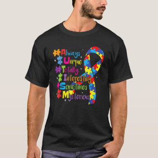 T-shirt Sensibilisation sur l'autisme Puzzle Ruban avec co