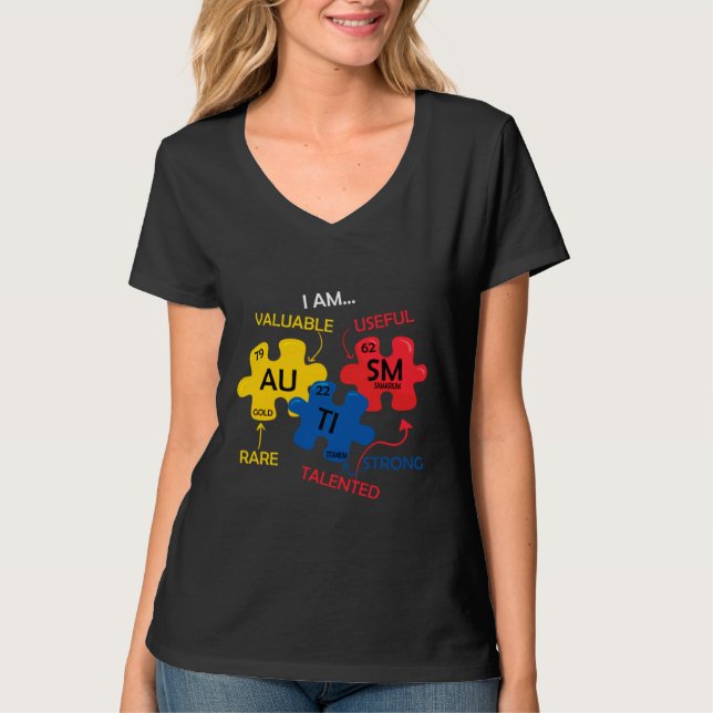 T-shirt Sensibilisation sur l'autisme Rd Éléments De Table (Devant)