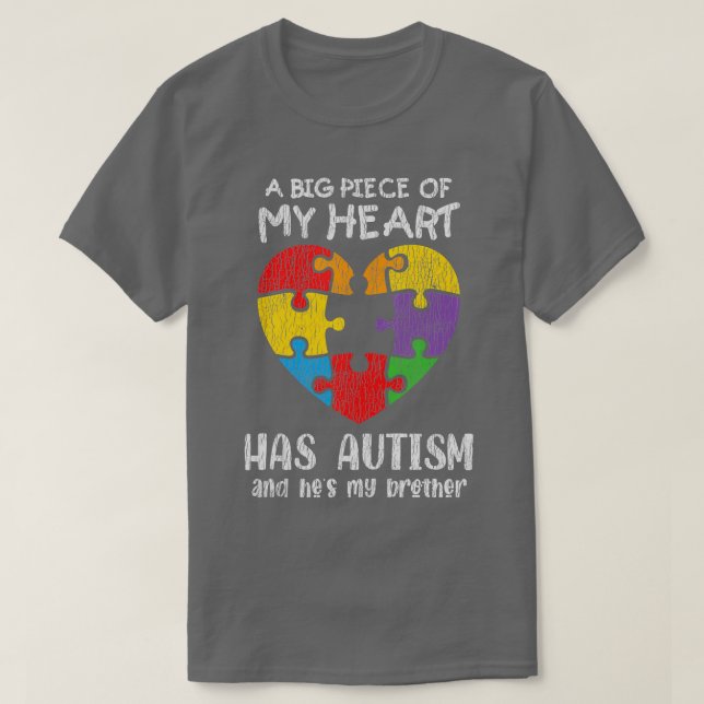 T-shirt Sensibilisation sur l'autisme Soeur Frère Autistiq (Design devant)