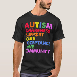 T-shirt Sensibilisation sur l'autisme Support Soins Accept