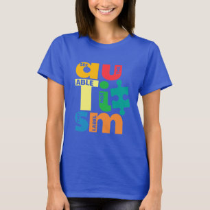 T-shirt Sensibilisation sur l'autisme Swag Voir Able Not É