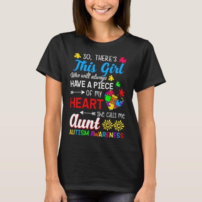 T-shirt Sensibilisation sur l'autisme Tante sensibilisatio (Devant)