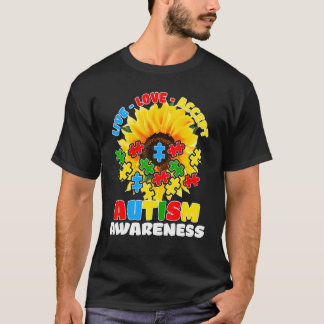 T-shirt Sensibilisation sur l'autisme tournesol Live Love