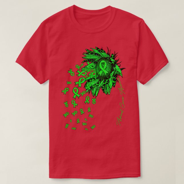 T-shirt Sensibilisation surrénale Fleurs de rubans de tour (Design devant)