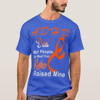 T-shirt Sensibilisation TDAH Orange Ribbon Papa Soutien Pè