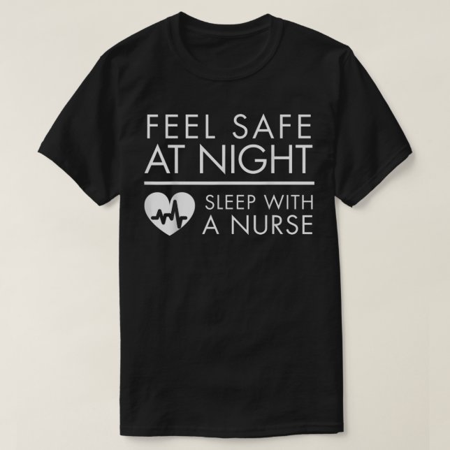 T-shirt Sentez en sécurité à la nuit Sommeil avec une infi (Design devant)