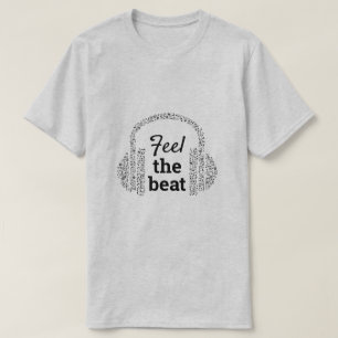 T-shirt Sentez le rythme casque DJ musique moderne