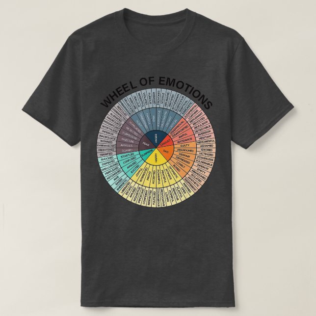 T-shirt Sentiments Carte d'émotion de roue Santé mentale h (Design devant)