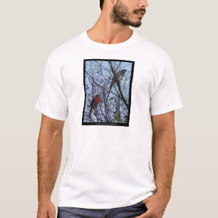T-shirt Sentinels Blue Jay et Cardinal par Lee Hiller
