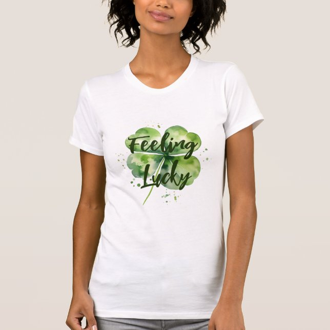 T-shirt Sentir chanceux | Feuille de fermeture | St. Patri (Devant)
