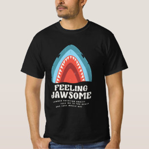 T-shirt Sentir Jawsome Requin drôle Puns d'été Noir