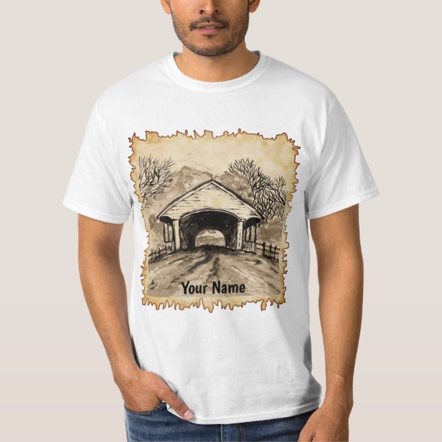 T-shirt Sepia Covered Bridge (Devant)