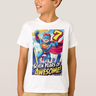 T-shirt Sept ans d'extraordinaire ! - Style bande dessinée