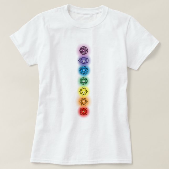 T-shirt Sept Chakras Dames Basic (Design devant)