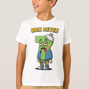 T-shirt Sept Malade Mème Drôle Tendance 6 7 Costume Hallow