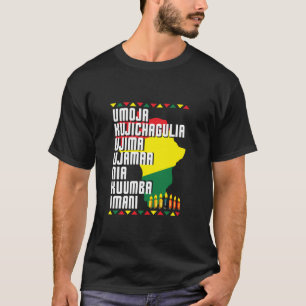 T-shirt Sept principes de Kwanzaa Carte africaine Hommes F