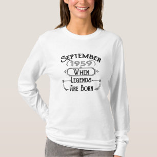 T-shirt Septembre 1959 Quand Les Légendes Sont Nées
