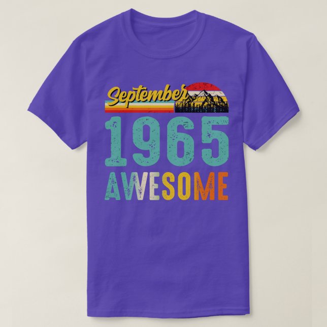 T-shirt Septembre 1965 Chemise Cadeau Anniversaire Vintage (Design devant)