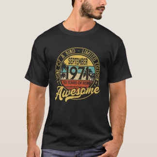 T-shirt Septembre 1971 50E Cadeau Anniversaire 50 Ans Homm