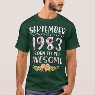 T-shirt Septembre 1983 Né Pour Être Un Joyeux Anniversaire