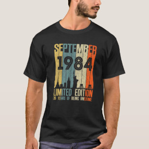 T-shirt Septembre 1984 T 36 Ans 1984 Cadeau d'anniversaire