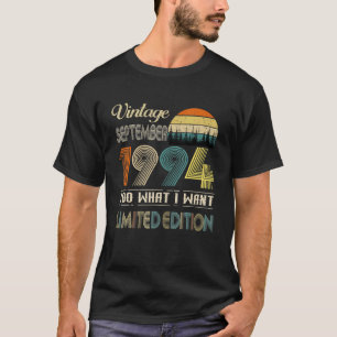 T-shirt Septembre 1994 Anniversaire Vintage de 28 ans