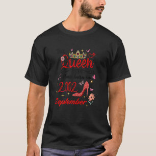 T-shirt Septembre 2002 Anniversaire Cette Reine Est Née En
