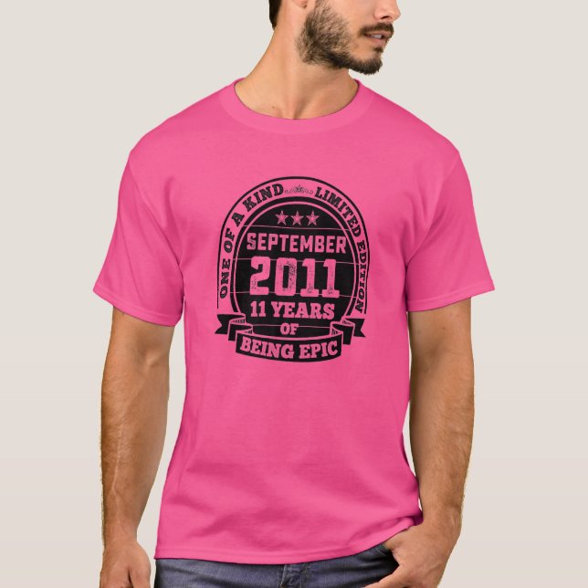 T-shirt Septembre 2011 11E Anniversaire 11 Ans D'Être Ep (Devant)