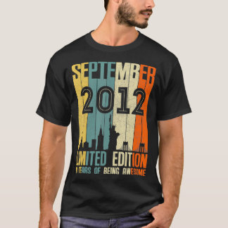 T-shirt Septembre 2012 T 8 Année Anniversaire 2012 Cadeau