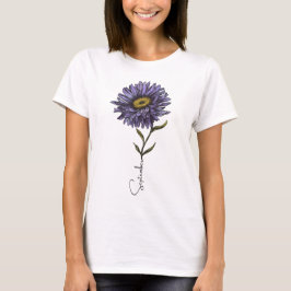T-shirt Septembre Aster Mois Fleur