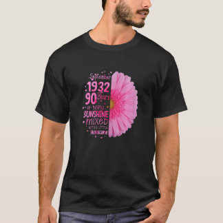 T-shirt Septembre Fille 1932 90 ans 90e anniversaire