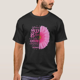 T-shirt Septembre Fille 1937 85 Ans 85ème Anniversaire