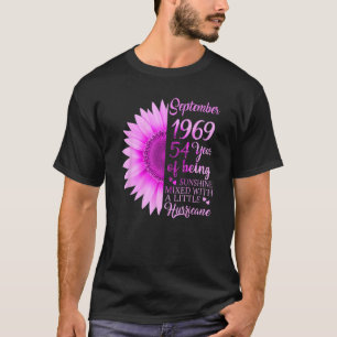 T-shirt Septembre Fille 1969 54e anniversaire 54 ans