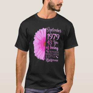 T-shirt Septembre Fille 1979 43 Ans 43ème Anniversaire