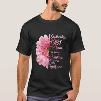 T-shirt Septembre Fille 1981 T 40 Ans 40E Anniversaire