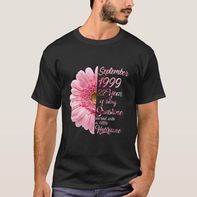 T-shirt Septembre Fille 1999 T 22 Ans 22E Anniversaire (Devant)