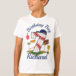T-shirt Septième anniversaire Boy Baseball 7e