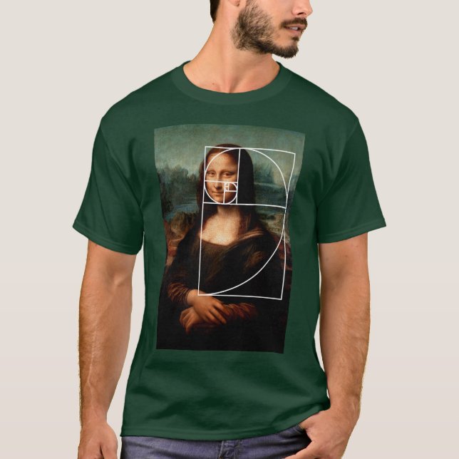 T-shirt Séquence Leonardo da Vinci Mona Lisa Fibonacci (Devant)