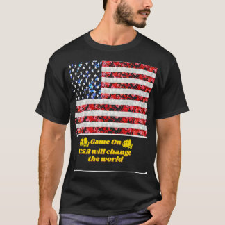 T-shirt Sequin American Flag