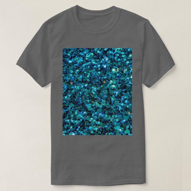 T-shirt Séquins bleu turquoise (Design devant)