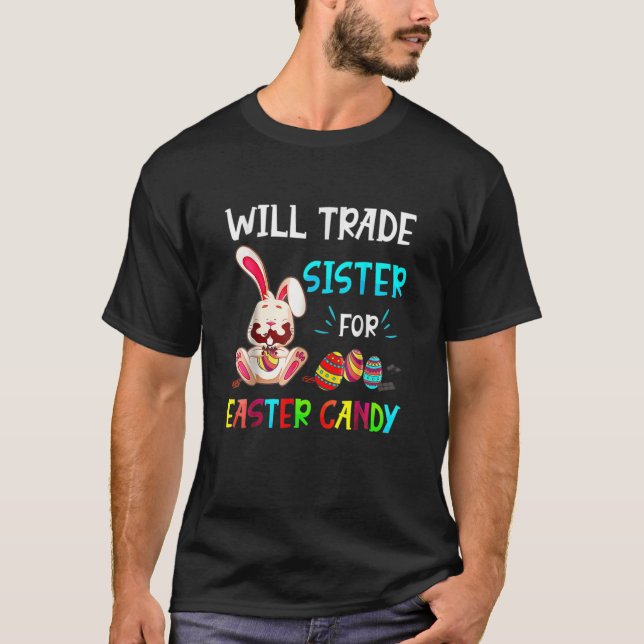 T-shirt Sera Échange Soeur De Pâques Lapin De Bonbons Mang (Devant)