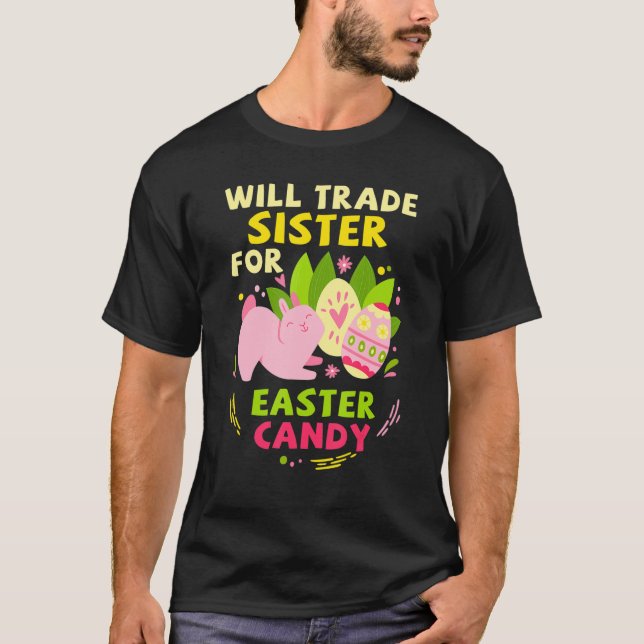 T-shirt Sera La Soeur De Pâques Bonbons Drôle Pâques Da (Devant)