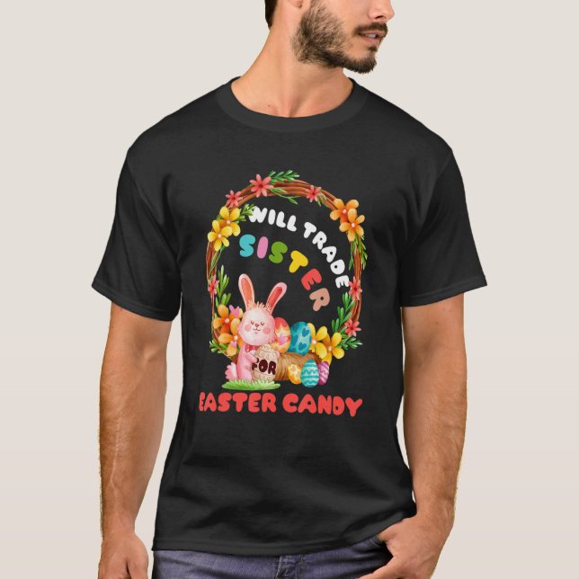 T-shirt Sera La Soeur De Pâques Candy Mignonne Lapin (Devant)