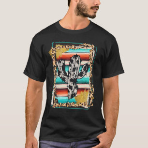 T-shirt SERAPE CACTUS Léopard Vache Motif Imprimer Cowgirl