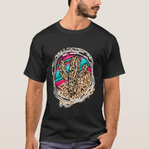T-shirt SERAPE CACTUS Léopard Vache Motif Imprimer Cowgirl