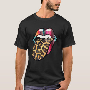 T-shirt Serape Léopard Occidental Langue de Lip Rodeo Cowg