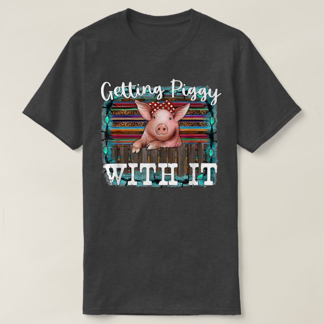 T-shirt Serape Occidental Léopard Cochon fermier obtenir P (Design devant)